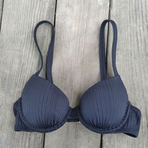 NWOT - Black Ribbed Pushup Bikini Top